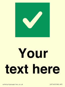 IV7140: Custom plain background, green square with tick sign