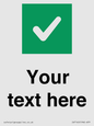 IV7140: Custom plain background, green square with tick sign