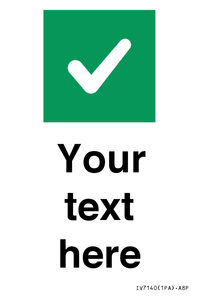 IV7140: Custom plain background, green square with tick sign