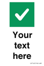 IV7140: Custom plain background, green square with tick sign