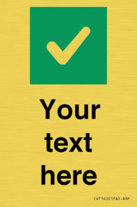 IV7140: Custom plain background, green square with tick sign