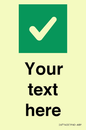 IV7140: Custom plain background, green square with tick sign