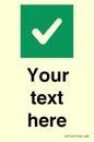 IV7140: Custom plain background, green square with tick sign