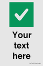 IV7140: Custom plain background, green square with tick sign