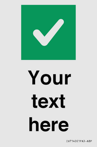 IV7140: Custom plain background, green square with tick sign