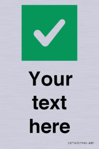 IV7140: Custom plain background, green square with tick sign
