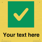 IV7140: Custom plain background, green square with tick sign