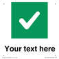 IV7140: Custom plain background, green square with tick sign