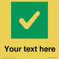 IV7140: Custom plain background, green square with tick sign