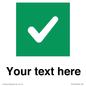 IV7140: Custom plain background, green square with tick sign