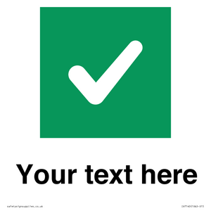 IV7140: Custom plain background, green square with tick sign