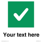 IV7140: Custom plain background, green square with tick sign