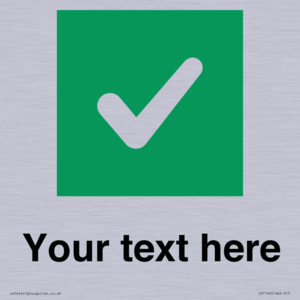 IV7140: Custom plain background, green square with tick sign