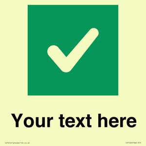IV7140: Custom plain background, green square with tick sign