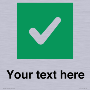 IV7140: Custom plain background, green square with tick sign