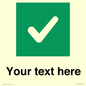IV7140: Custom plain background, green square with tick sign