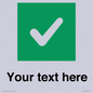 IV7140: Custom plain background, green square with tick sign