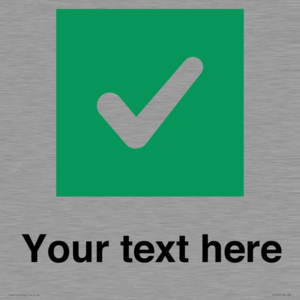 IV7140: Custom plain background, green square with tick sign