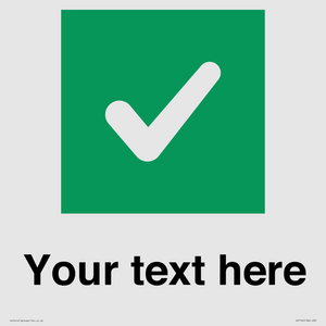 IV7140: Custom plain background, green square with tick sign