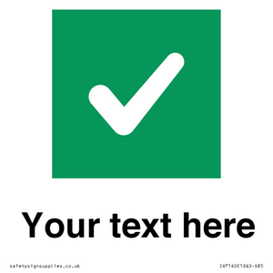 IV7140: Custom plain background, green square with tick sign
