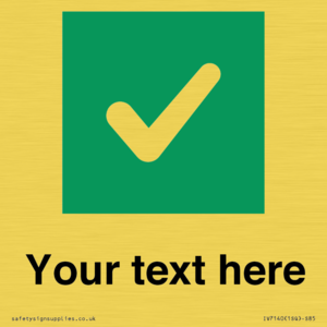 IV7140: Custom plain background, green square with tick sign