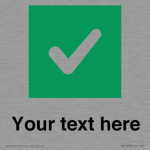 IV7140: Custom plain background, green square with tick sign