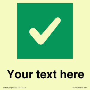 IV7140: Custom plain background, green square with tick sign