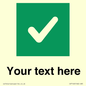 IV7140: Custom plain background, green square with tick sign