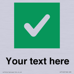 IV7140: Custom plain background, green square with tick sign