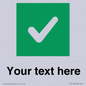 IV7140: Custom plain background, green square with tick sign