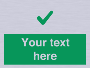 IV7141: Custom green background, green tick sign