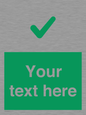 IV7141: Custom green background, green tick sign