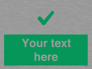 IV7141: Custom green background, green tick sign