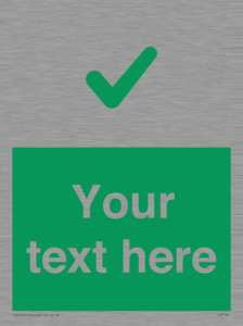 IV7141: Custom green background, green tick sign
