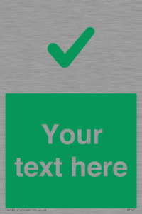 IV7141: Custom green background, green tick sign