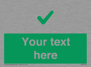 IV7141: Custom green background, green tick sign