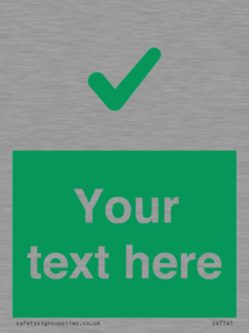 IV7141: Custom green background, green tick sign