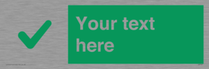 IV7141: Custom green background, green tick sign