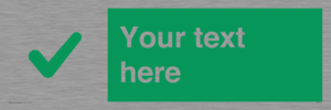IV7141: Custom green background, green tick sign