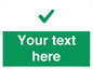 IV7141: Custom green background, green tick sign