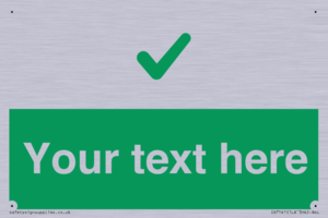 IV7141: Custom green background, green tick sign
