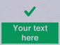 IV7141: Custom green background, green tick sign