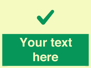 IV7141: Custom green background, green tick sign