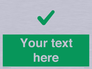 IV7141: Custom green background, green tick sign