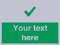 IV7141: Custom green background, green tick sign