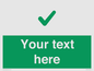 IV7141: Custom green background, green tick sign