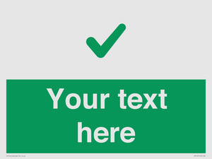 IV7141: Custom green background, green tick sign