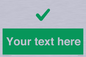 IV7141: Custom green background, green tick sign