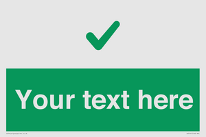 IV7141: Custom green background, green tick sign