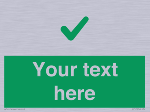 IV7141: Custom green background, green tick sign